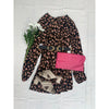 leopard print puff sleeve square neck mini dress