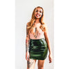 olive P.U. mini skirt